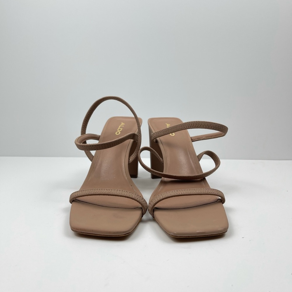 Aldo Nude Strappy Square Toe Heels - Picture 6 of 8